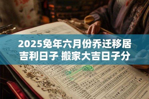 2025兔年六月份乔迁移居吉利日子 搬家大吉日子分析