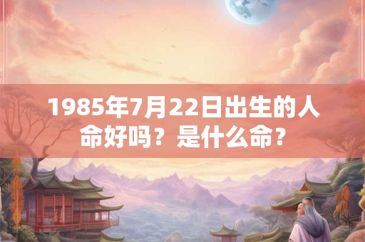 1985年7月22日出生的人命好吗？是什么命？