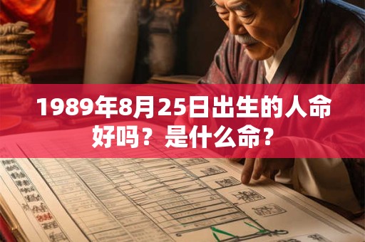 1989年8月25日出生的人命好吗？是什么命？