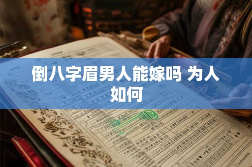 详细阅读:倒八字眉男人能嫁吗 为人如何 倒八字眉男人能嫁吗 为人如何