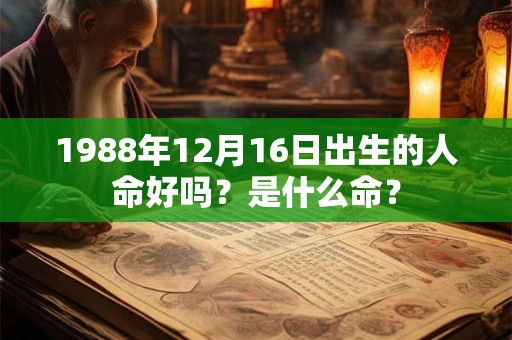 1988年12月16日出生的人命好吗?是什么命? 1988年12月16日出生的人命好吗?是什么命?