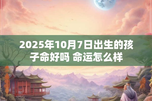 2025年10月7日出生的孩子命好吗 命运怎么样