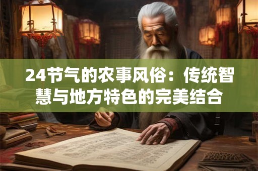 24节气的农事风俗：传统智慧与地方特色的完美结合