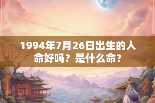 1994年7月26日出生的人命好吗？是什么命？