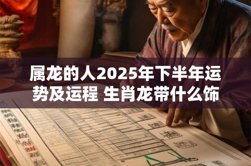 属龙的人2025年下半年运势及运程 生肖龙带什么饰品好转运