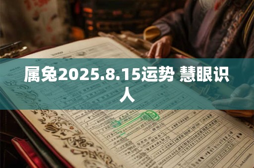 属兔2025.8.15运势 慧眼识人