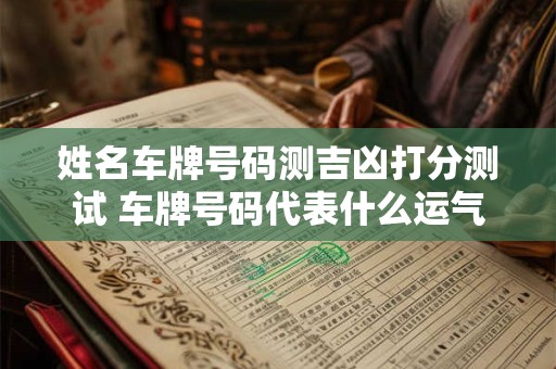 姓名车牌号码测吉凶打分测试 车牌号码代表什么运气