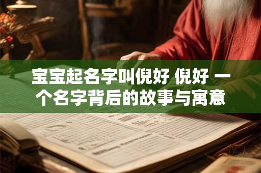 宝宝起名字叫倪好 倪好 一个名字背后的故事与寓意
