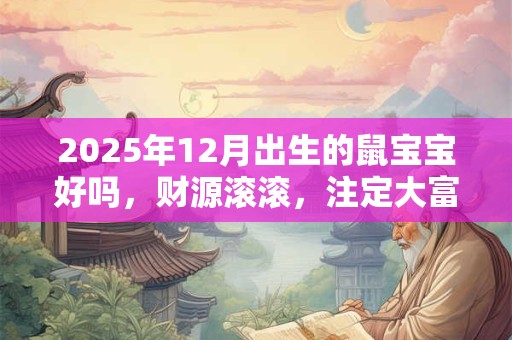 2025年12月出生的鼠宝宝好吗，财源滚滚，注定大富大贵