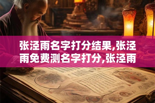 张泾雨名字打分结果,张泾雨免费测名字打分,张泾雨周易免费测名字打分
