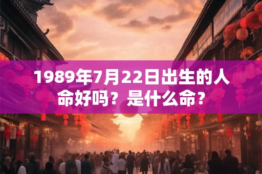 1989年7月22日出生的人命好吗？是什么命？