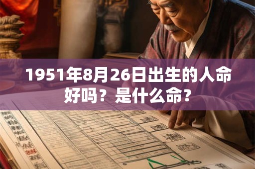 1951年8月26日出生的人命好吗？是什么命？