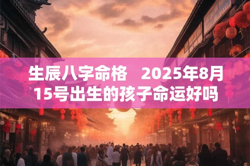 生辰八字命格   2025年8月15号出生的孩子命运好吗