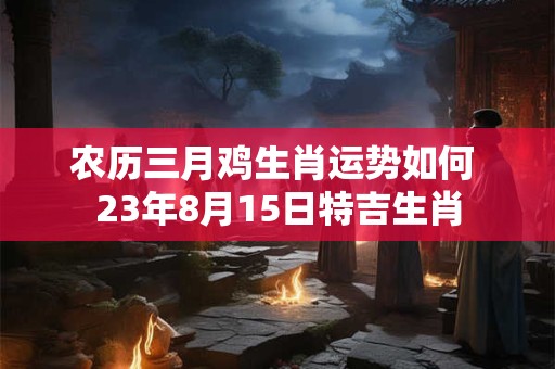 农历三月鸡生肖运势如何 23年8月15日特吉生肖