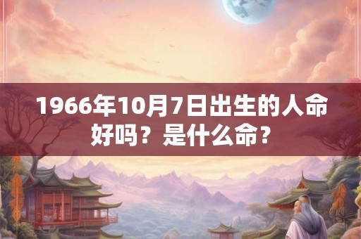 1966年10月7日出生的人命好吗？是什么命？