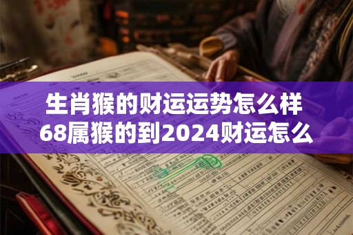 生肖猴的财运运势怎么样 68属猴的到2024财运怎么样