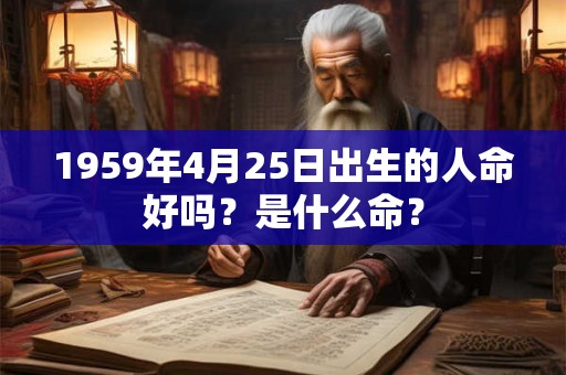 1959年4月25日出生的人命好吗？是什么命？