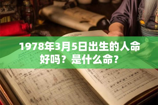 1978年3月5日出生的人命好吗？是什么命？