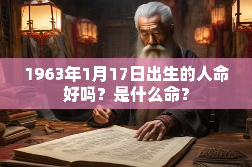 1963年1月17日出生的人命好吗？是什么命？