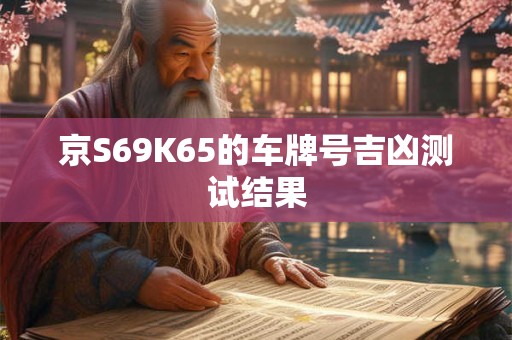 京S69K65的车牌号吉凶测试结果