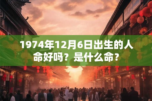 1974年12月6日出生的人命好吗？是什么命？