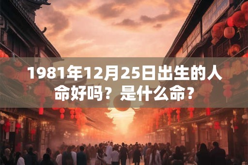 1981年12月25日出生的人命好吗？是什么命？