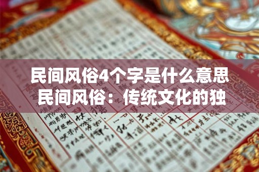 民间风俗4个字是什么意思 民间风俗：传统文化的独特魅力