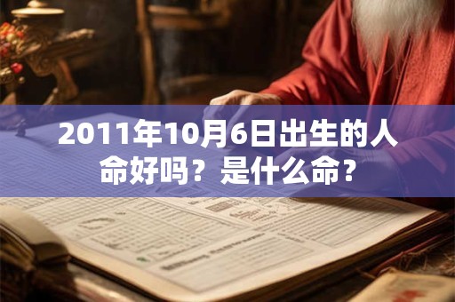 2011年10月6日出生的人命好吗？是什么命？