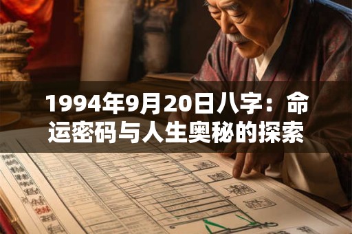 1994年9月20日八字：命运密码与人生奥秘的探索