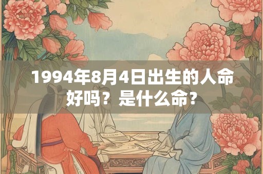 1994年8月4日出生的人命好吗？是什么命？
