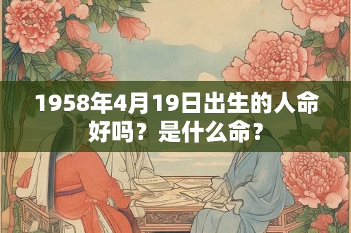 1958年4月19日出生的人命好吗？是什么命？