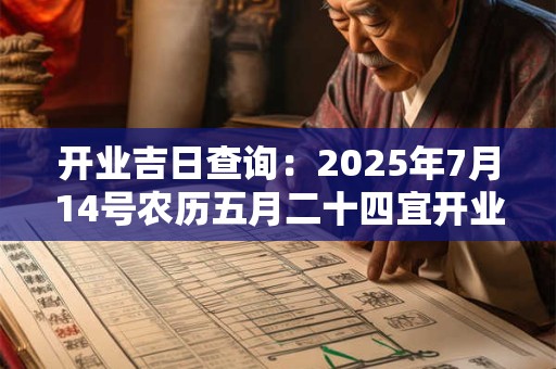 开业吉日查询：2025年7月14号农历五月二十四宜开业吗