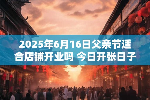2025年6月16日父亲节适合店铺开业吗 今日开张日子好吗