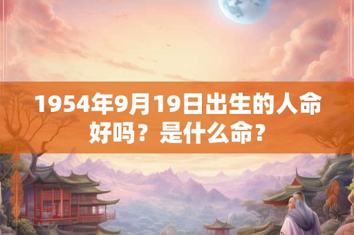 1954年9月19日出生的人命好吗？是什么命？