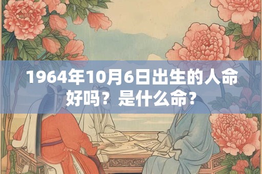 1964年10月6日出生的人命好吗？是什么命？