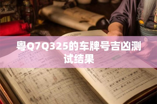 粤Q7Q325的车牌号吉凶测试结果