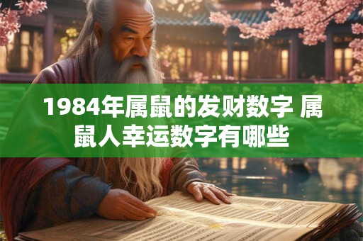 1984年属鼠的发财数字 属鼠人幸运数字有哪些