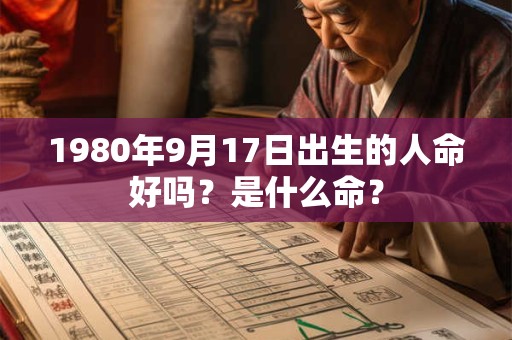 1980年9月17日出生的人命好吗？是什么命？