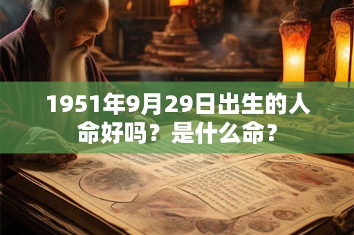 1951年9月29日出生的人命好吗？是什么命？