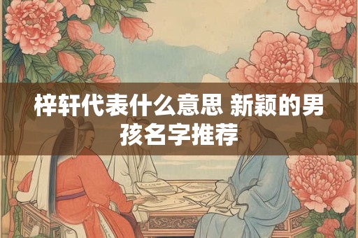 梓轩代表什么意思 新颖的男孩名字推荐 梓轩代表什么意思 新颖的男孩名字推荐