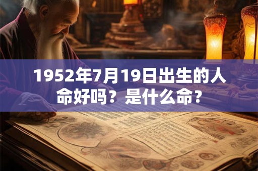1952年7月19日出生的人命好吗？是什么命？