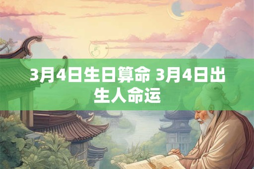 3月4日生日算命 3月4日出生人命运