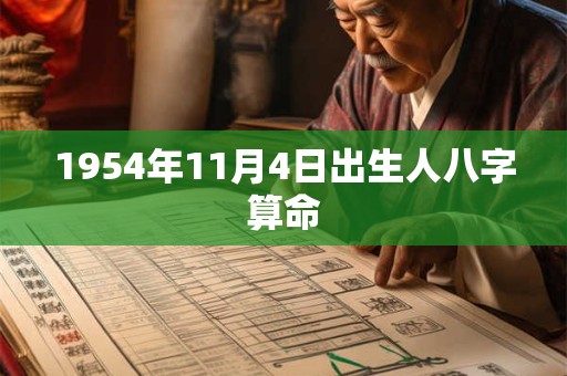 1954年11月4日出生人八字算命
