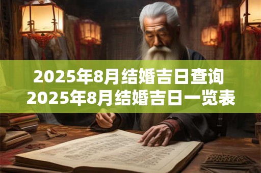 2025年8月结婚吉日查询 2025年8月结婚吉日一览表