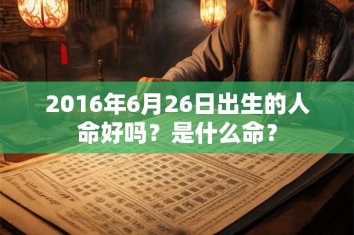2016年6月26日出生的人命好吗？是什么命？