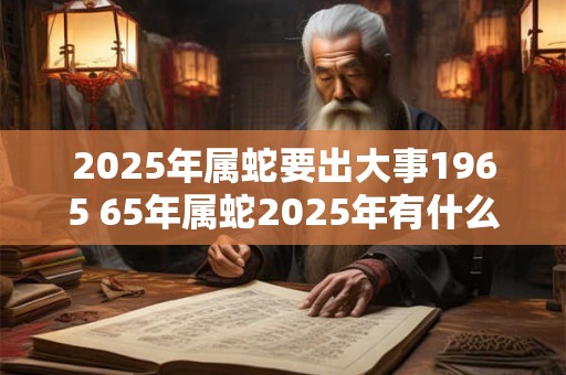 2025年属蛇要出大事1965 65年属蛇2025年有什么大事发生