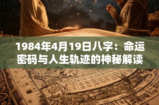 1984年4月19日八字：命运密码与人生轨迹的神秘解读