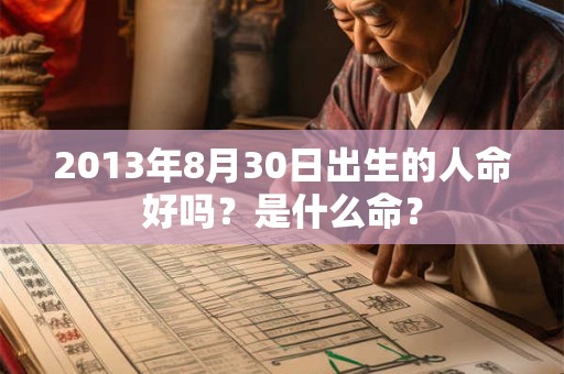 2013年8月30日出生的人命好吗？是什么命？