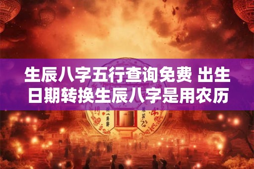 生辰八字五行查询免费 出生日期转换生辰八字是用农历