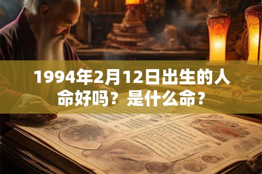 1994年2月12日出生的人命好吗？是什么命？